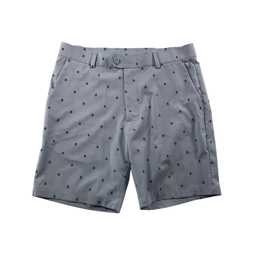 G/FORE Mens Skull & T's Golf Shorts Light Blue Size 32 Performance Stretch